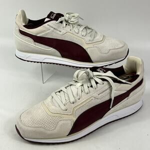 Puma Porsche Legacy Softride ST Miler Sneakers Mens Sz 13 Cream Burgundy Leather